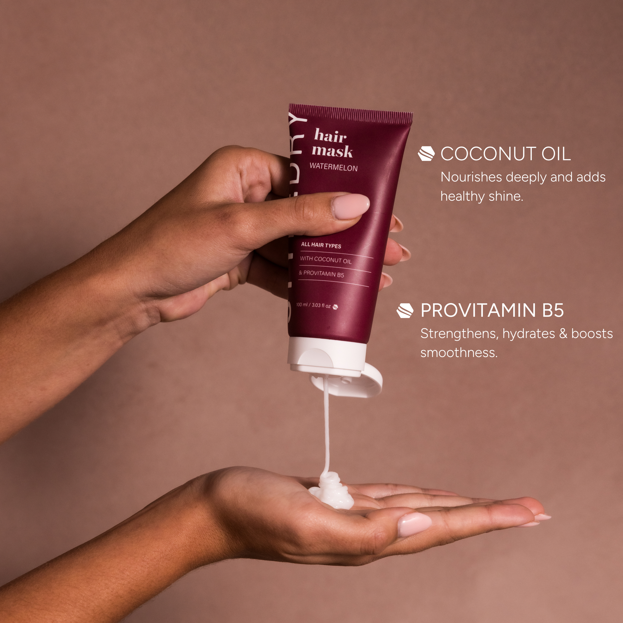 Watermelon Hair Mask 100 ml - Hydrating &amp; Strengthening with Coconut Oil &amp; Pro Vitamin B5