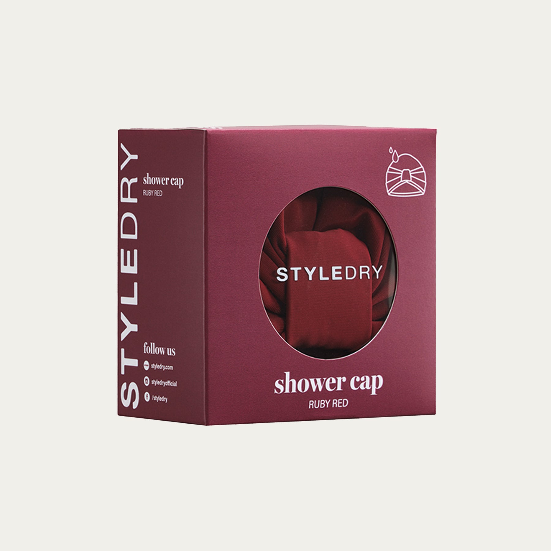 Shower Cap Ruby Red – Luxury Hair Protection for All Hair Types, Waterproof &amp; Eco-Friendly
